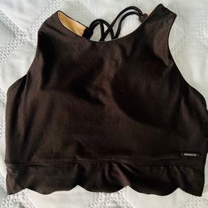 Mondetta High Neck Strappy Back Sports Bra